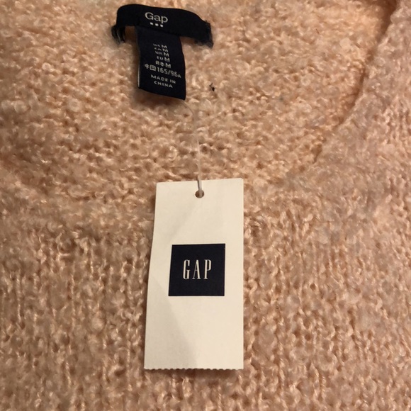 VINTAGE GAP NWT SOFT BLUSH PINK SIZE M BOUCLE LONG SLEEVE PULLOVER SWEATER -#055 - Picture 4 of 9